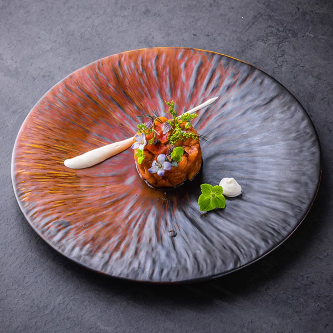 ALANIZ Blanc Series Handcrafted Preserved Flower Flat Plate - Image 3