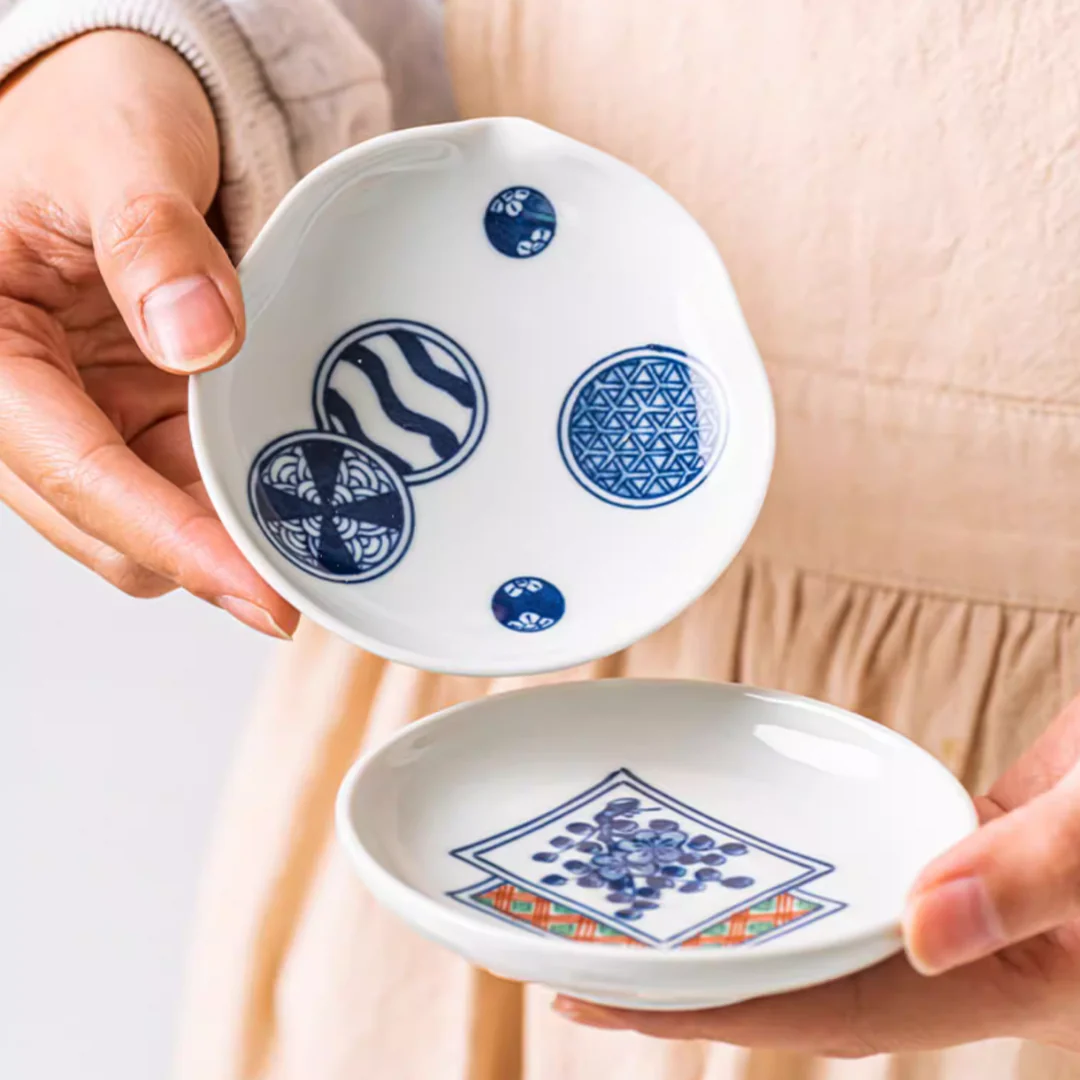 Arita Ware Blue & White Bean Soy Dish - Image 9