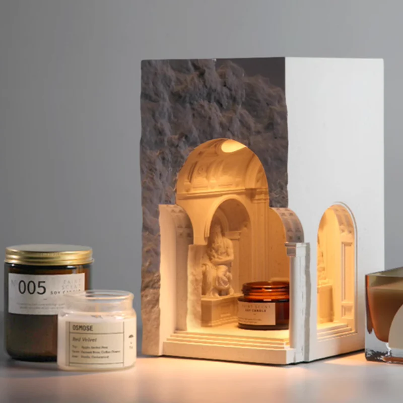 Deisoukoku The Museum II David Sculpture Concrete Candle Warmer Lamp - Image 8