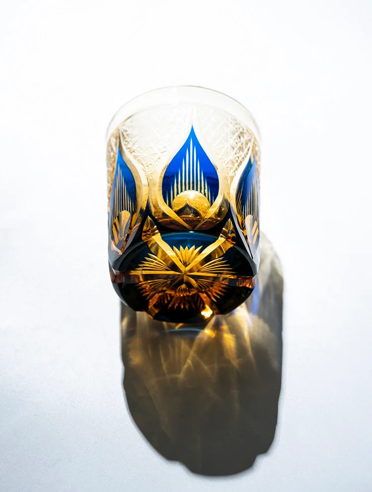 Edo Kiriko Hand-Carved Candle Flame Whiskey Glass - Image 10