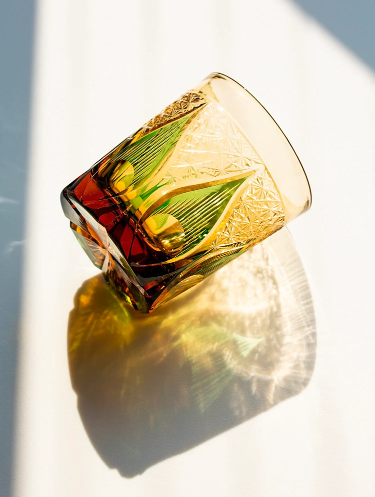 Edo Kiriko Hand-Carved Candle Flame Whiskey Glass - Image 6