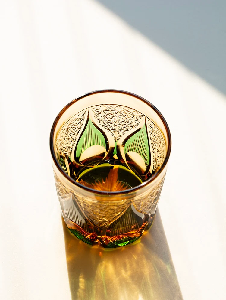 Edo Kiriko Hand-Carved Candle Flame Whiskey Glass - Image 9