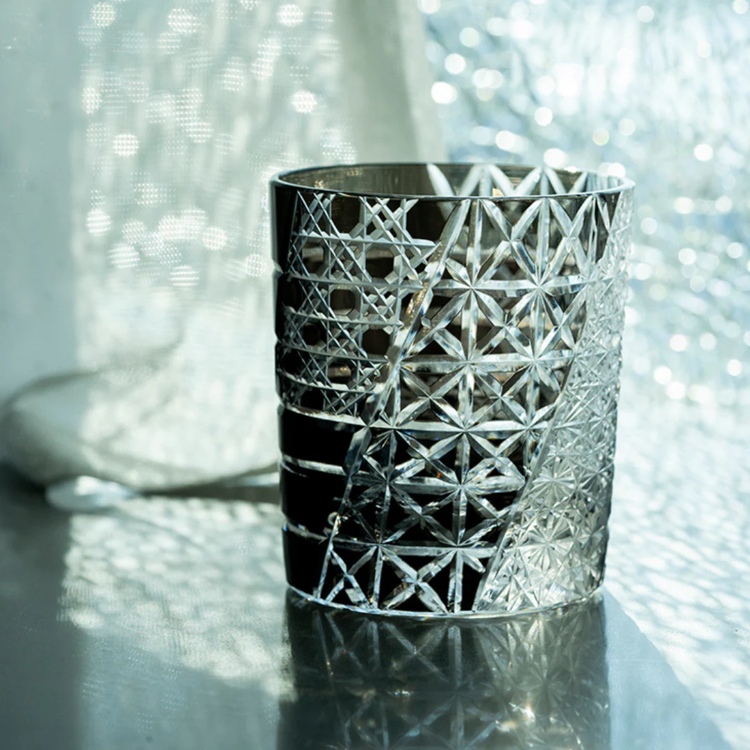 Edo Kiriko Hand-Carved Dark Knight Whiskey Glass - Image 6