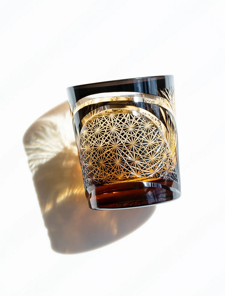 Edo Kiriko Hand-Carved Peacock Pattern Whiskey Glass - Image 13