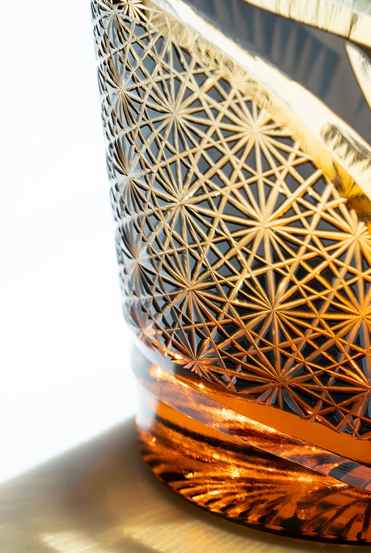 Edo Kiriko Hand-Carved Peacock Pattern Whiskey Glass - Image 14