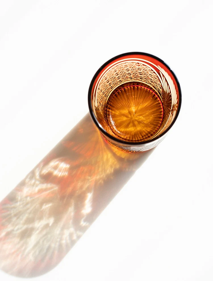 Edo Kiriko Hand-Carved Peacock Pattern Whiskey Glass - Image 6