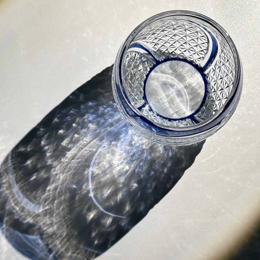 Edo Kiriko Hand-Carved Ripple Whiskey Glass - Image 2