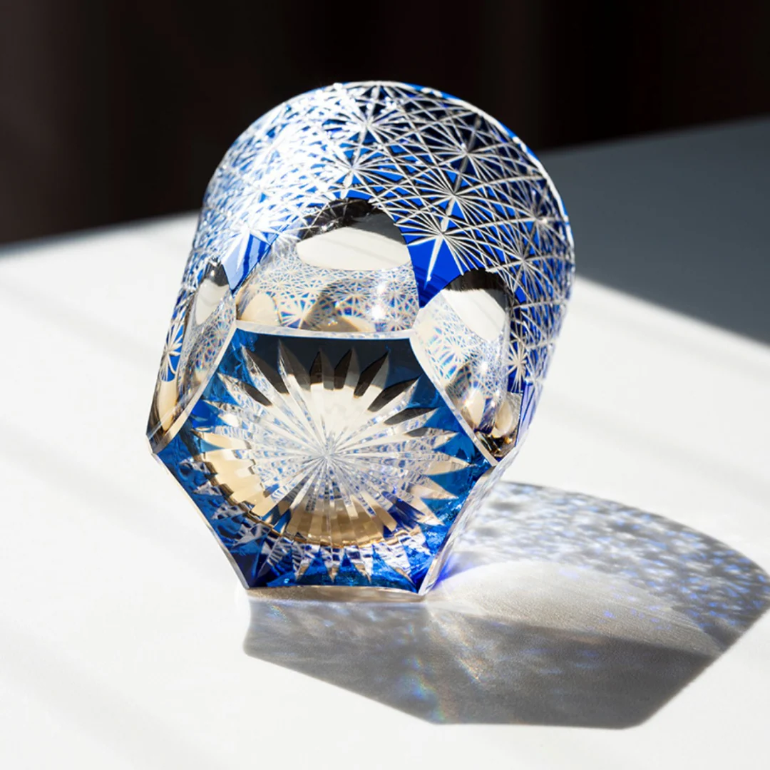 Edo Kiriko Hand-Carved Star Sparkle Whiskey Glass - Image 2