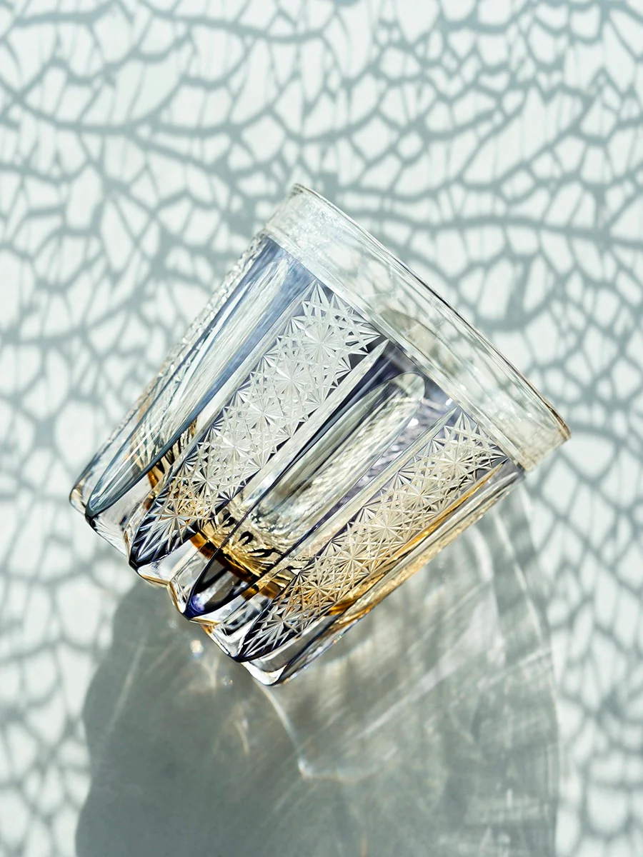 Edo Kiriko Hand-Carved Starlight Banner Whiskey Glass - Image 7