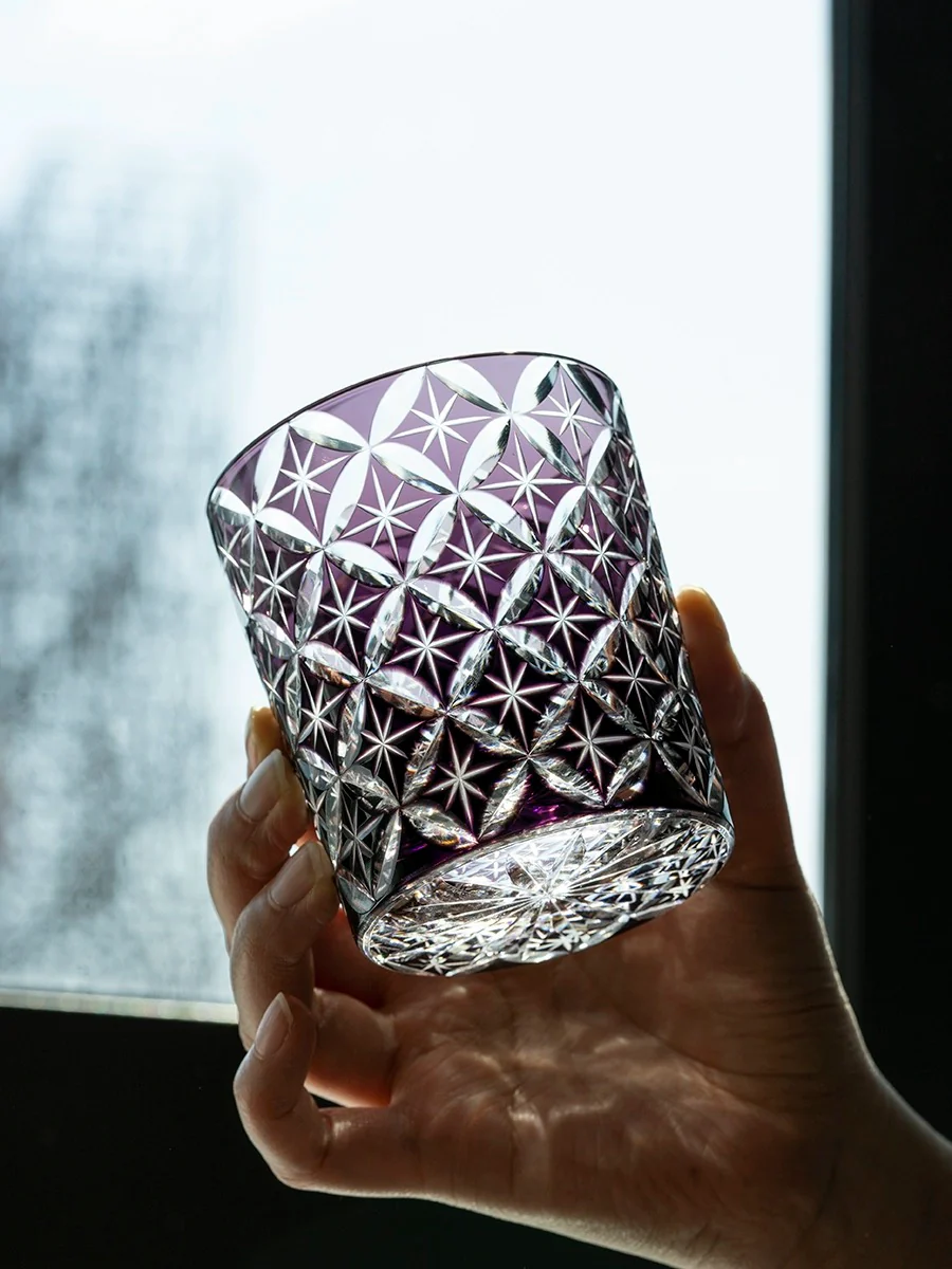 Edo Kiriko Hand-Carved Starlight Whiskey Glass - Image 7