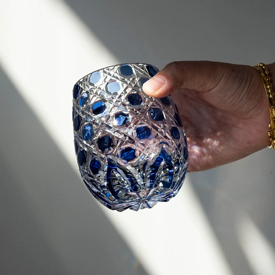 Edo Kiriko Hand-Carved Tamako Whiskey Glass - Image 2