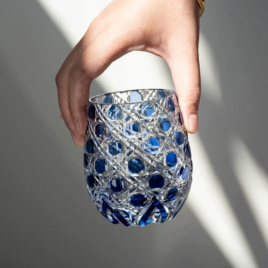 Edo Kiriko Hand-Carved Tamako Whiskey Glass - Image 3