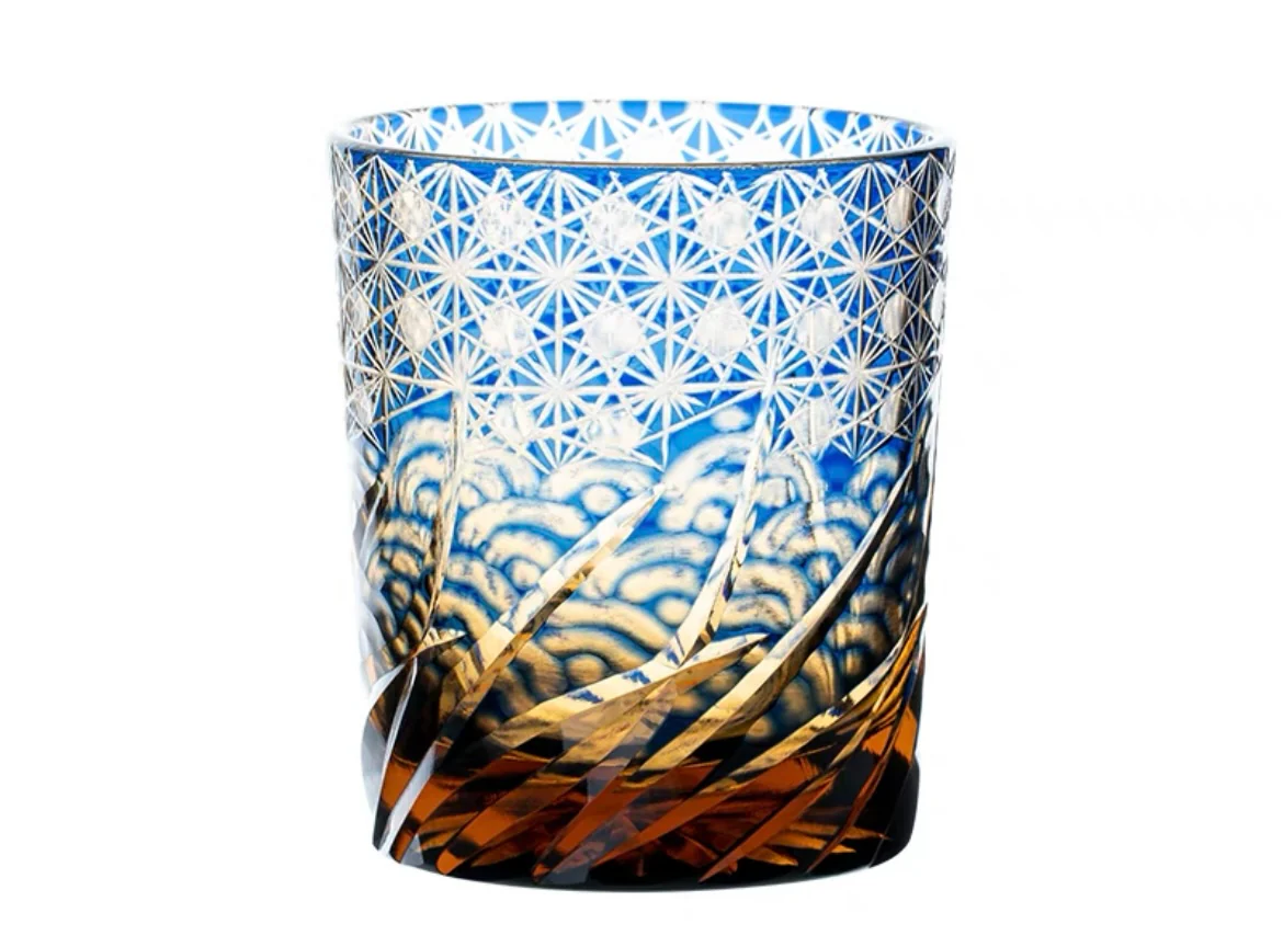 Edo Kiriko Hand-Carved Wave Pattern Whiskey Glass - Image 10