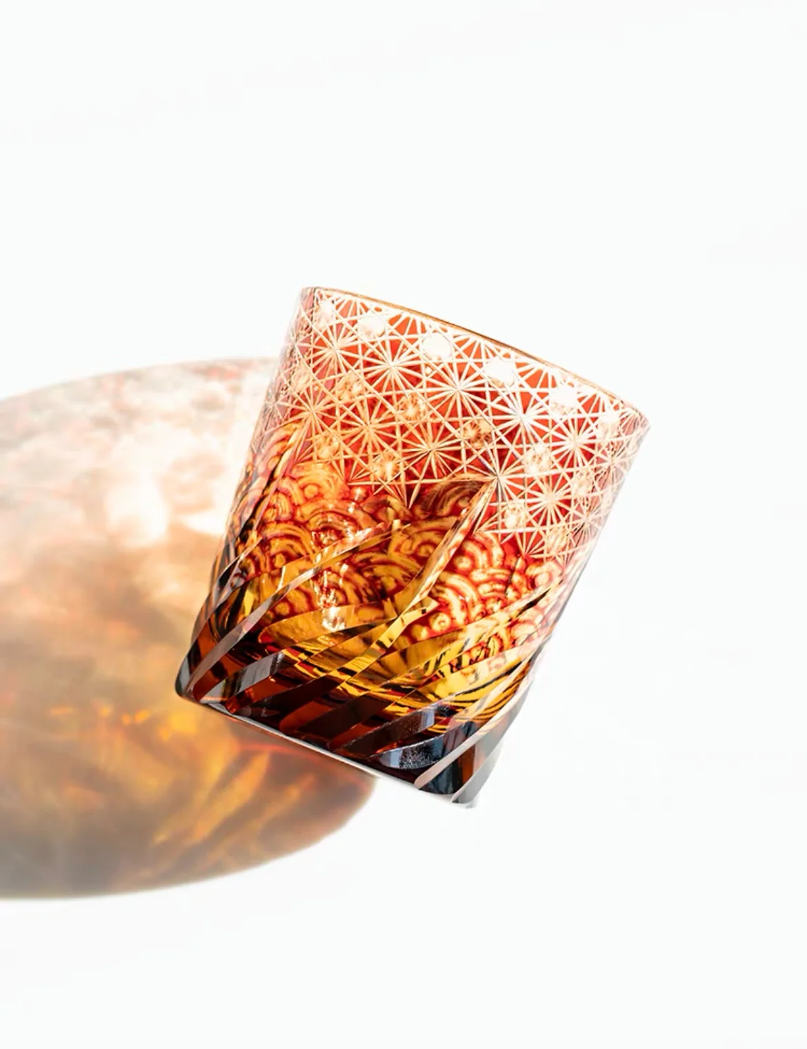 Edo Kiriko Hand-Carved Wave Pattern Whiskey Glass - Image 5