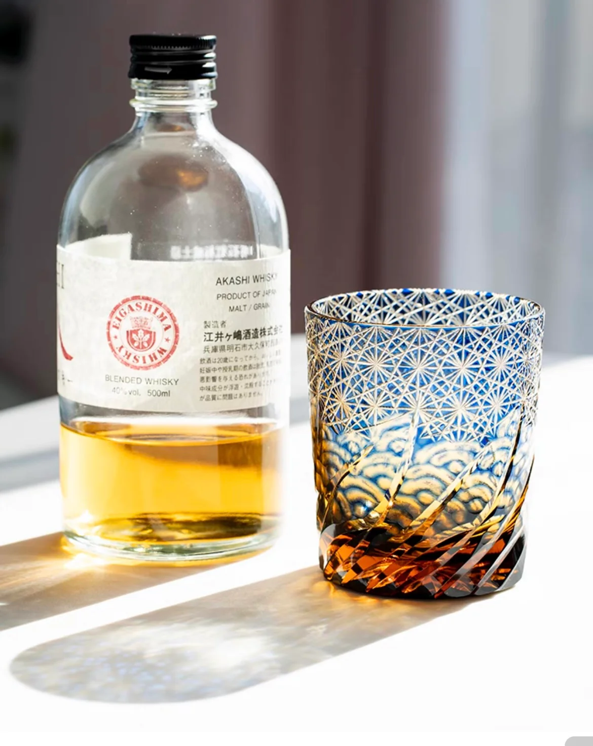 Edo Kiriko Hand-Carved Wave Pattern Whiskey Glass - Image 8