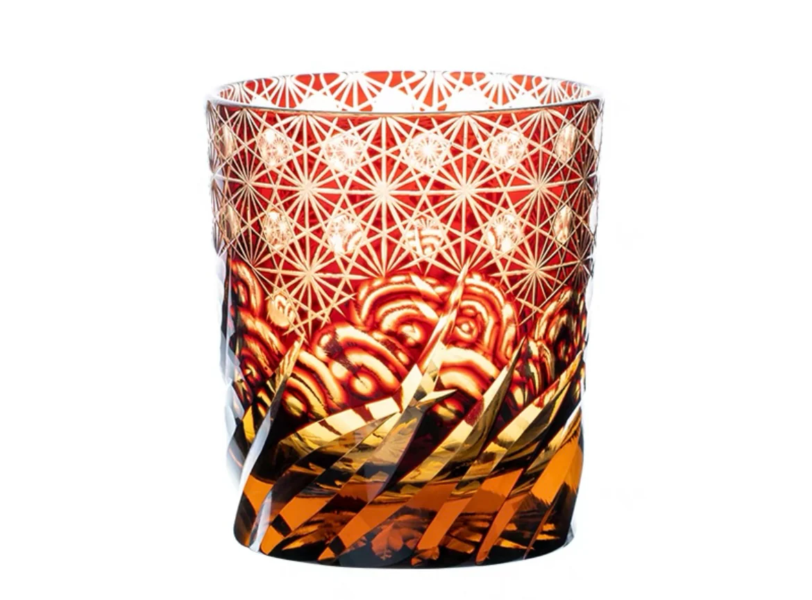 Edo Kiriko Hand-Carved Wave Pattern Whiskey Glass - Image 9