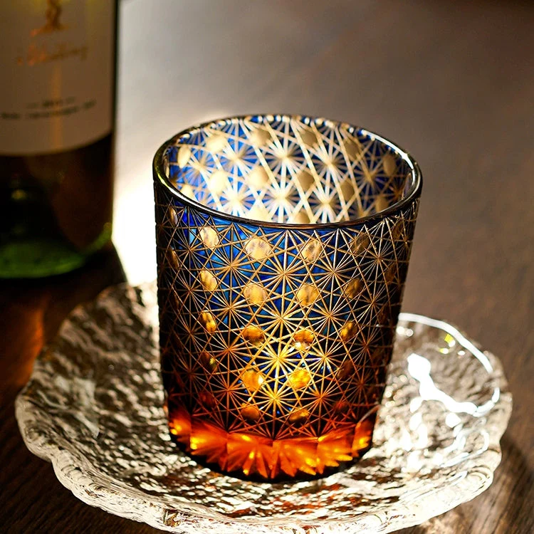 Edo Kiriko Hand-Carved Aurora Whiskey Glass - Image 3
