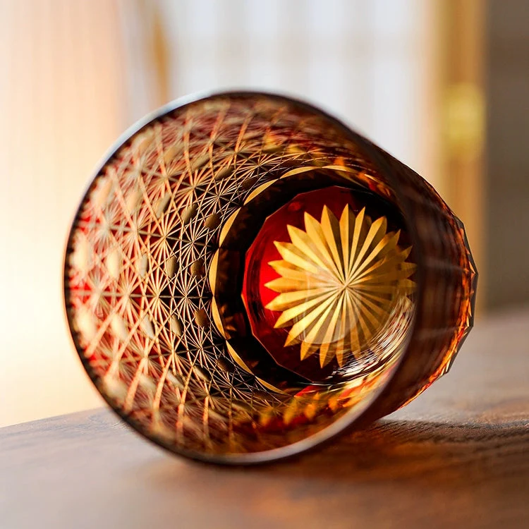 Edo Kiriko Hand-Carved Aurora Whiskey Glass - Image 6