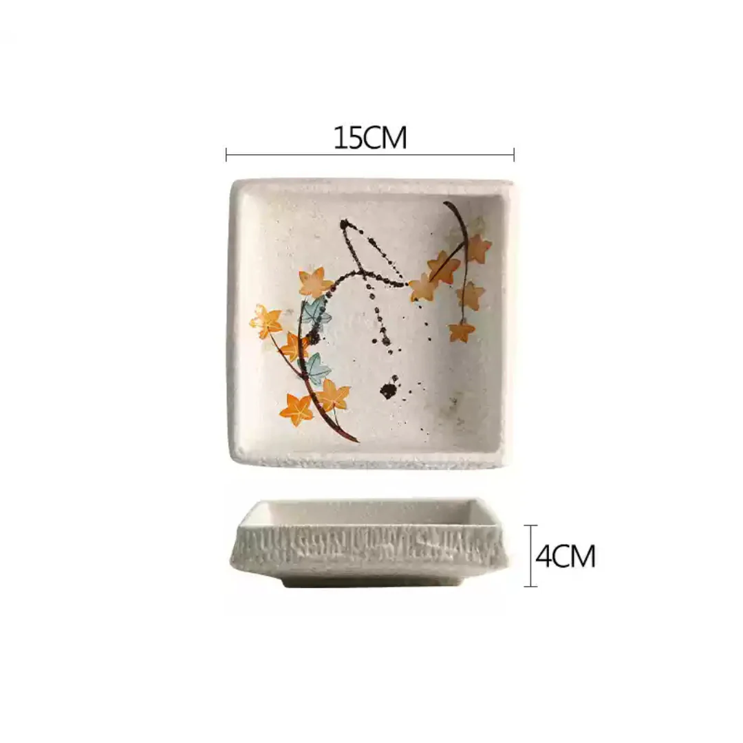 Fukutora Ware Hand-Painted Maple Leaf Plate - Image 16