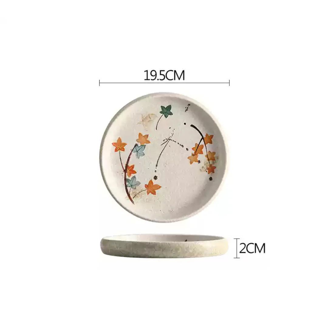 Fukutora Ware Hand-Painted Maple Leaf Plate - Image 18