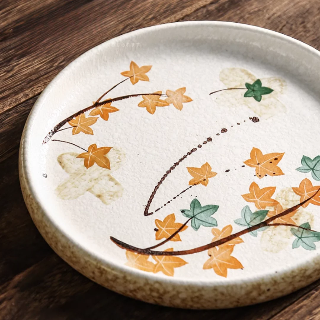 Fukutora Ware Hand-Painted Maple Leaf Plate - Image 6