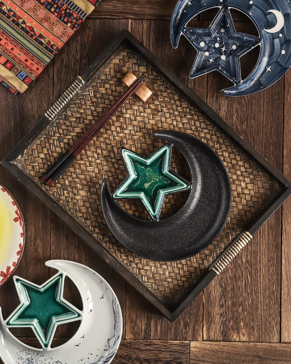 Fukutora Ware Star & Moon Plate - Image 2