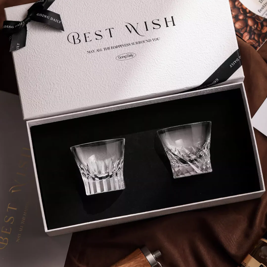GoingDaily Creation Hand-Carved Angel Wings Crystal Whiskey Glass Gift Set - Image 6