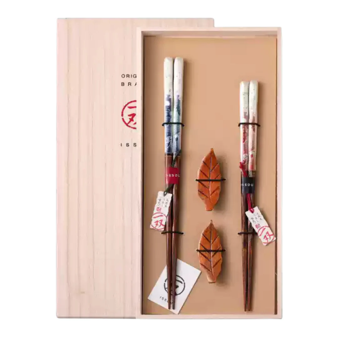 Hakoya Vintage Natural Wood Handcrafted Chopstick Set - Image 12