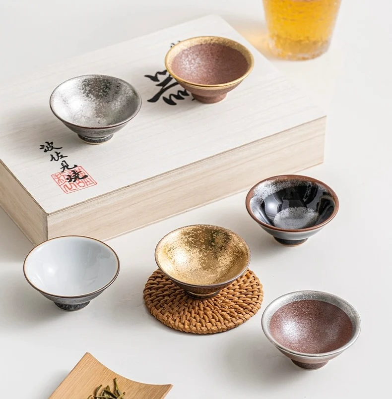Hasami-Yaki Gold and Silver Tenmoku Chawan Set - Image 5