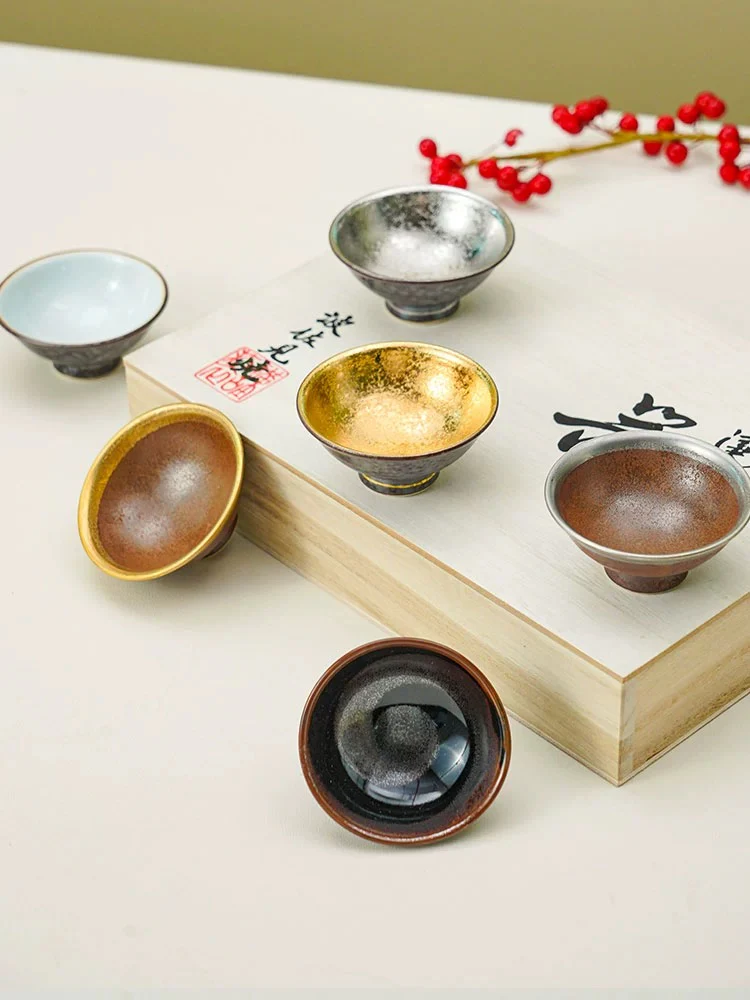 Hasami-Yaki Gold and Silver Tenmoku Chawan Set - Image 7