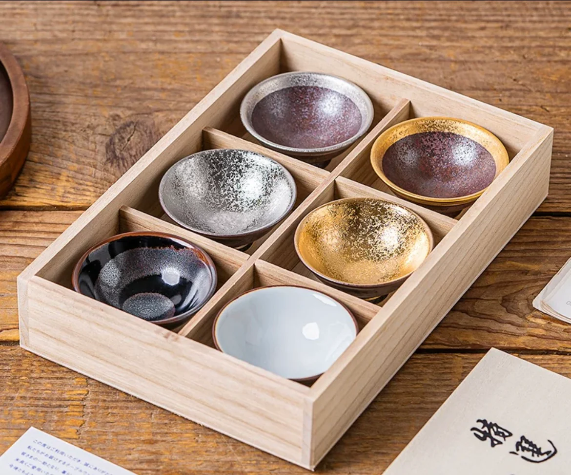 Hasami-Yaki Gold and Silver Tenmoku Chawan Set - Image 8