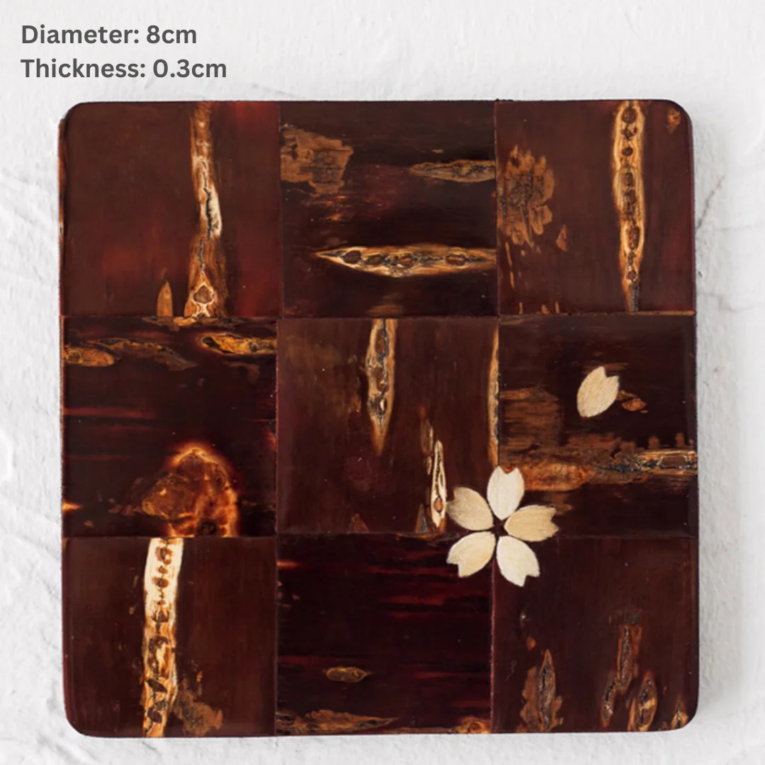 Kakunodate Cherry Bark Wooden Coaster - Image 10
