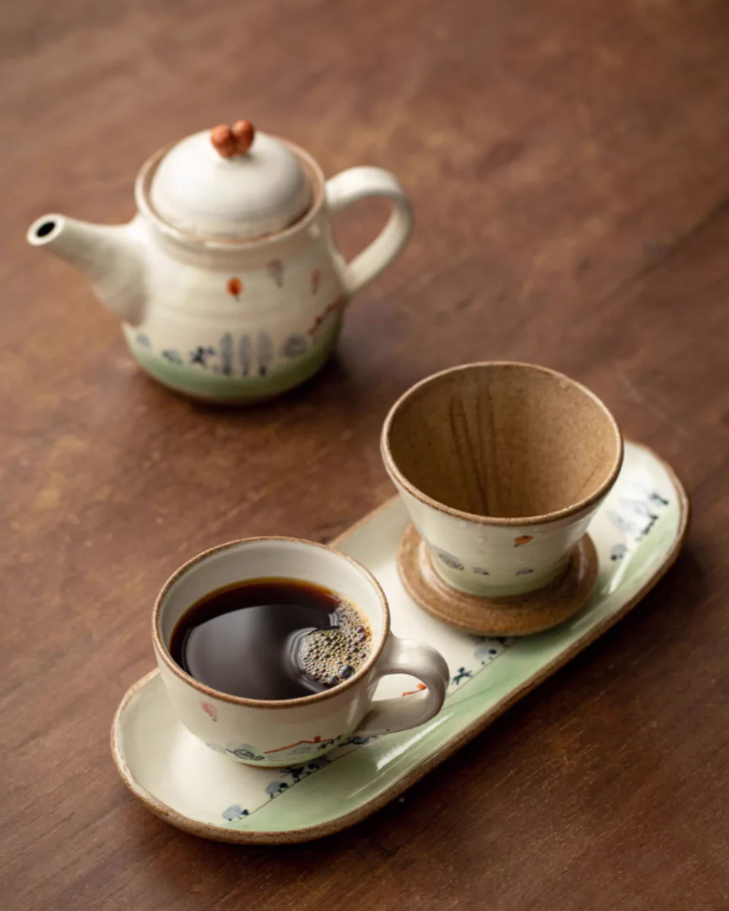 Kasama Ware Hand-Painted Countryside Teapot Set – Multi-Use for Tea & Coffee - Image 3