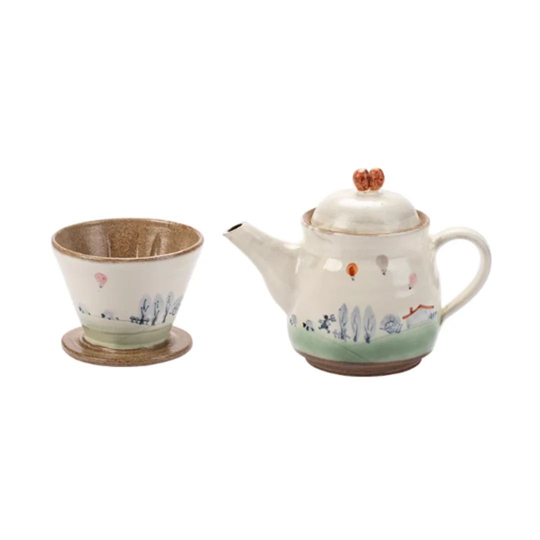 Kasama Ware Hand-Painted Countryside Teapot Set – Multi-Use for Tea & Coffee - Image 9