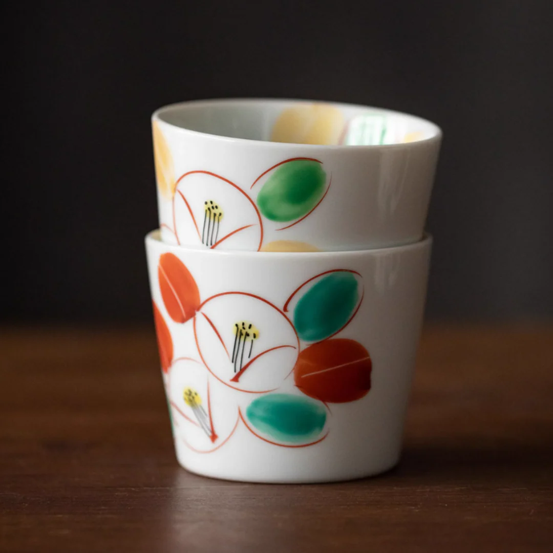 Kurachin Kiln Hand-Painted Moon Camellia Underglaze Tea Cup - Image 2