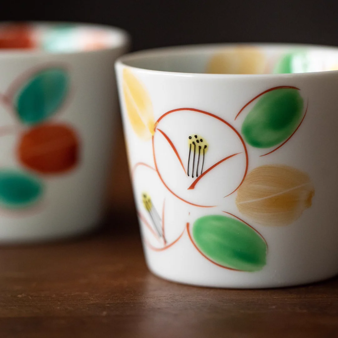 Kurachin Kiln Hand-Painted Moon Camellia Underglaze Tea Cup - Image 3