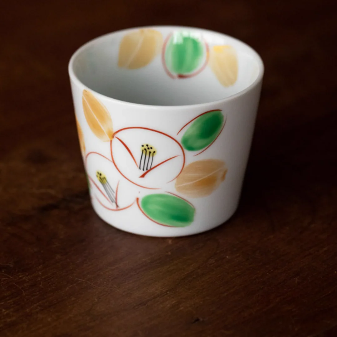 Kurachin Kiln Hand-Painted Moon Camellia Underglaze Tea Cup - Image 4