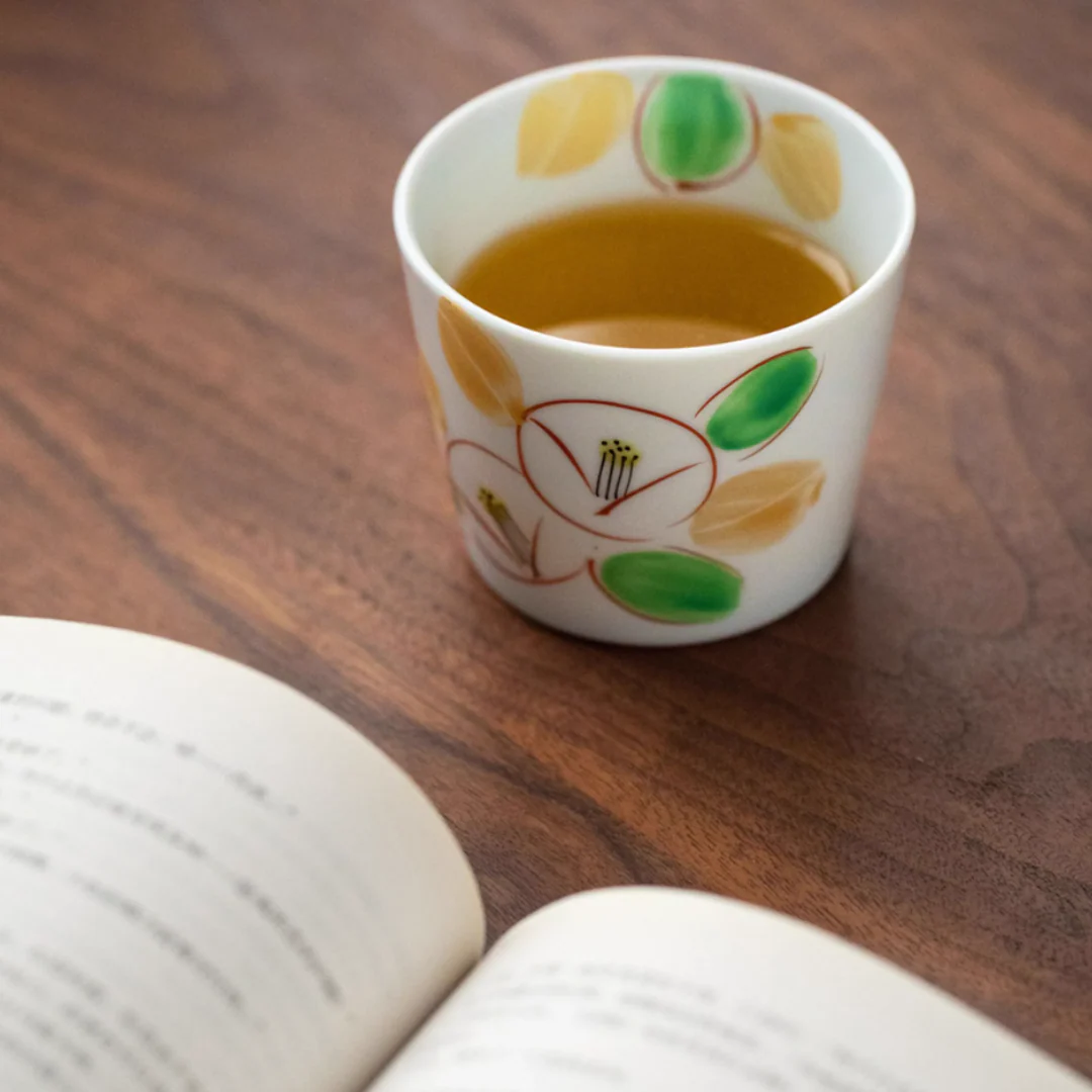 Kurachin Kiln Hand-Painted Moon Camellia Underglaze Tea Cup - Image 7
