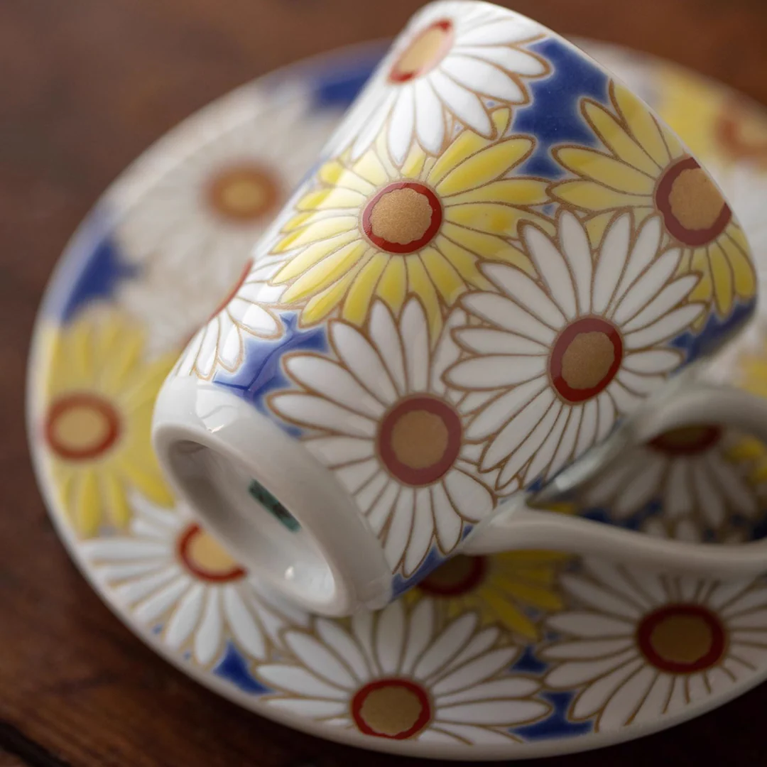 Kutani Ware Imperial Floral Coffee Cup - Image 13