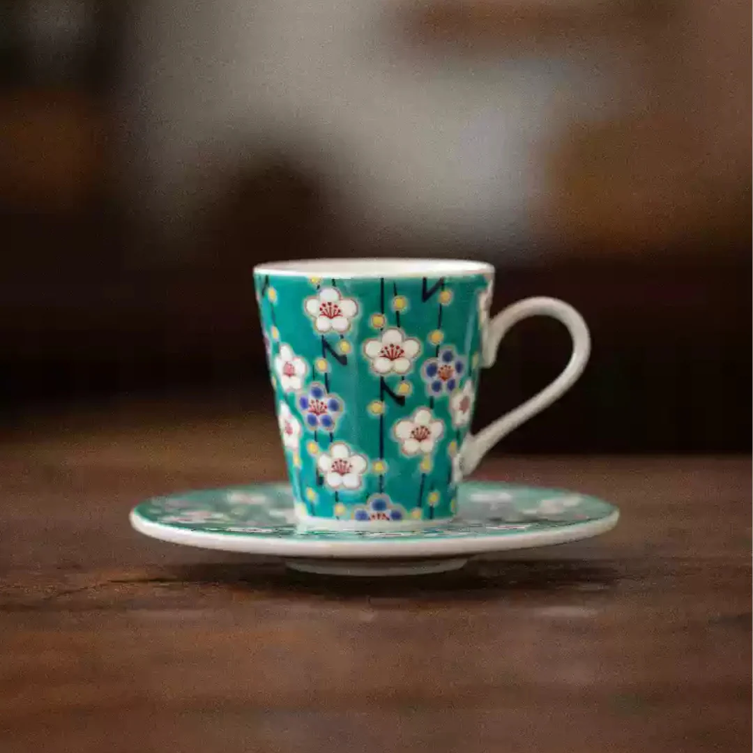 Kutani Ware Imperial Floral Coffee Cup - Image 16