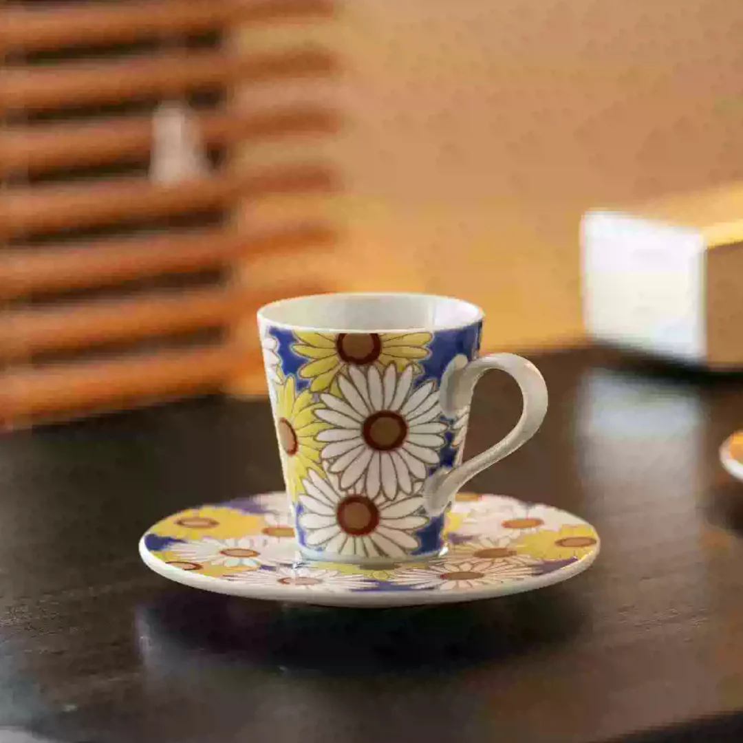 Kutani Ware Imperial Floral Coffee Cup - Image 17