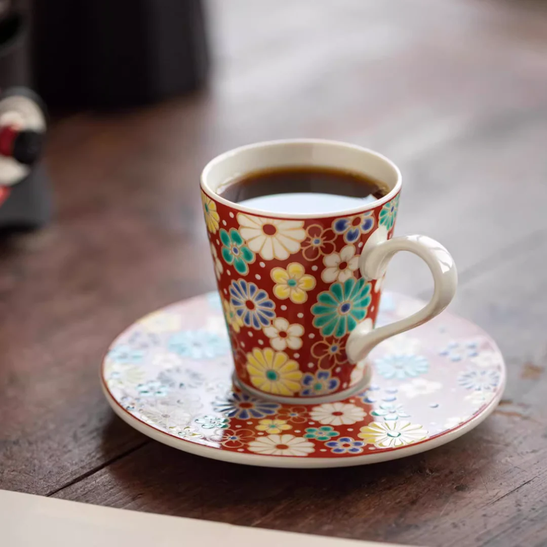 Kutani Ware Imperial Floral Coffee Cup - Image 18