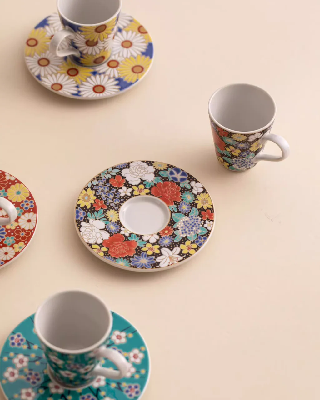 Kutani Ware Imperial Floral Coffee Cup - Image 6