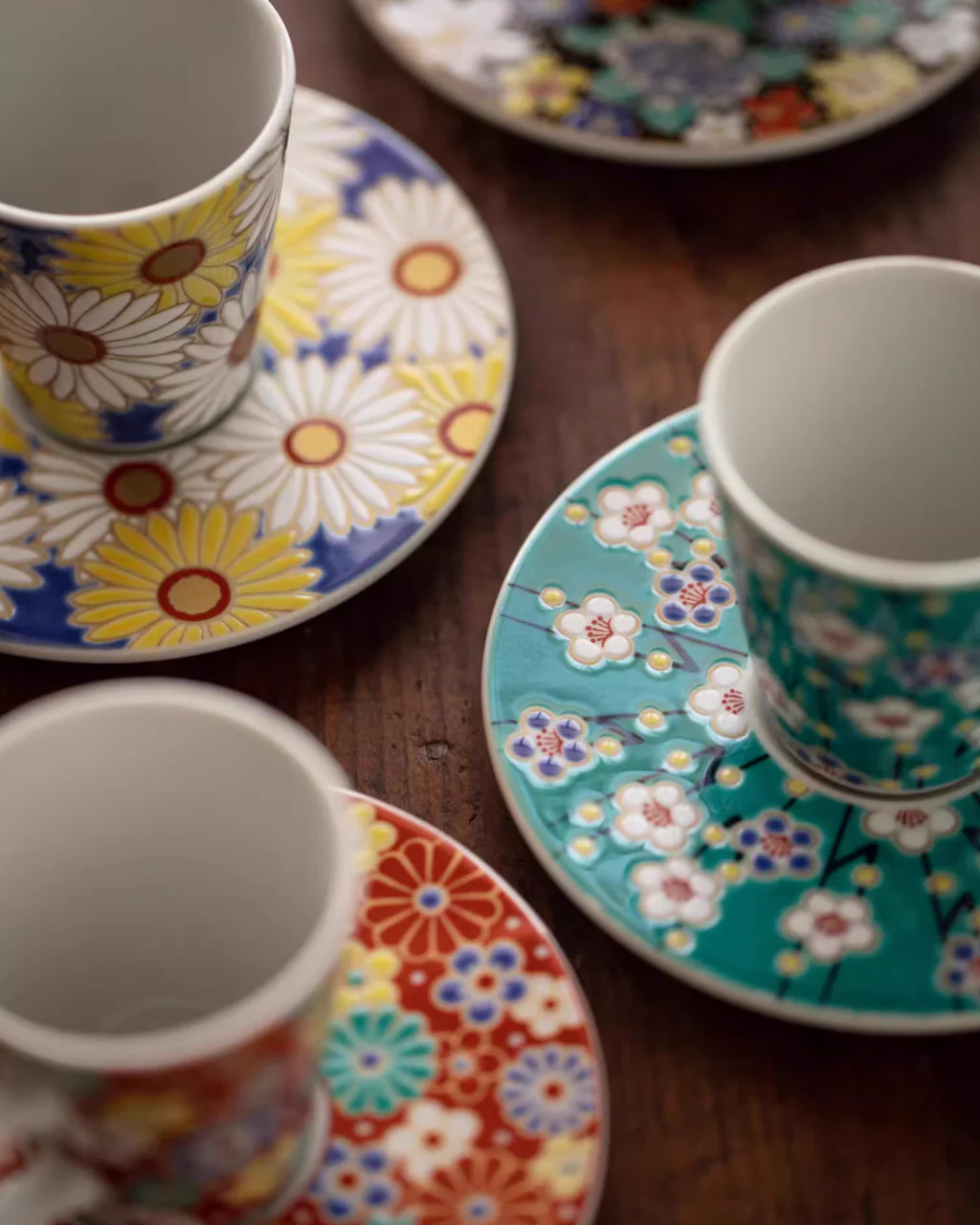 Kutani Ware Imperial Floral Coffee Cup - Image 9