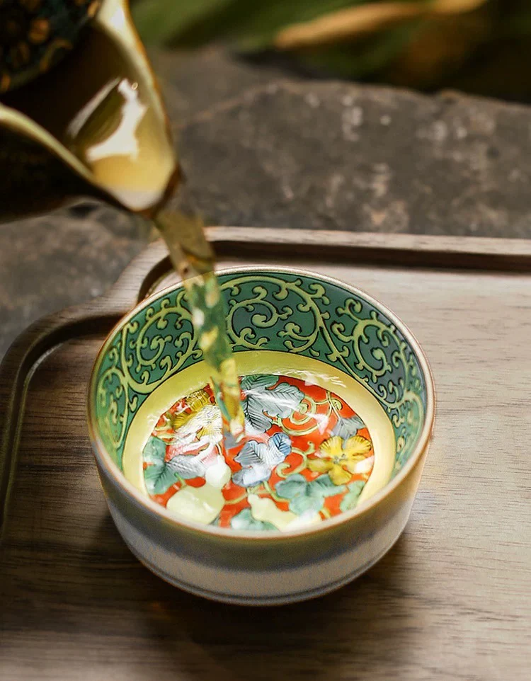 Kutani Ware Ukiyo-e Japanese Tea Cup Gift Set - Image 8