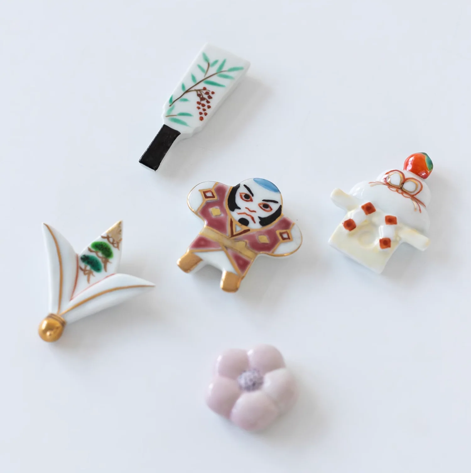 Kyoto Kiyomizu Ware Hand-Painted Vintage Chopstick Rest Gift Set - Image 4