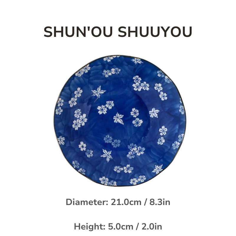 Mino Ware Botanical Series Underglaze Salad Plate - Image 15