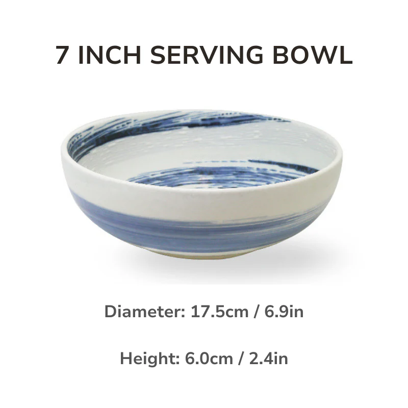 Mino Ware Funshuki Seiryuu Series Underglaze Bowl and Plate Set - Image 17