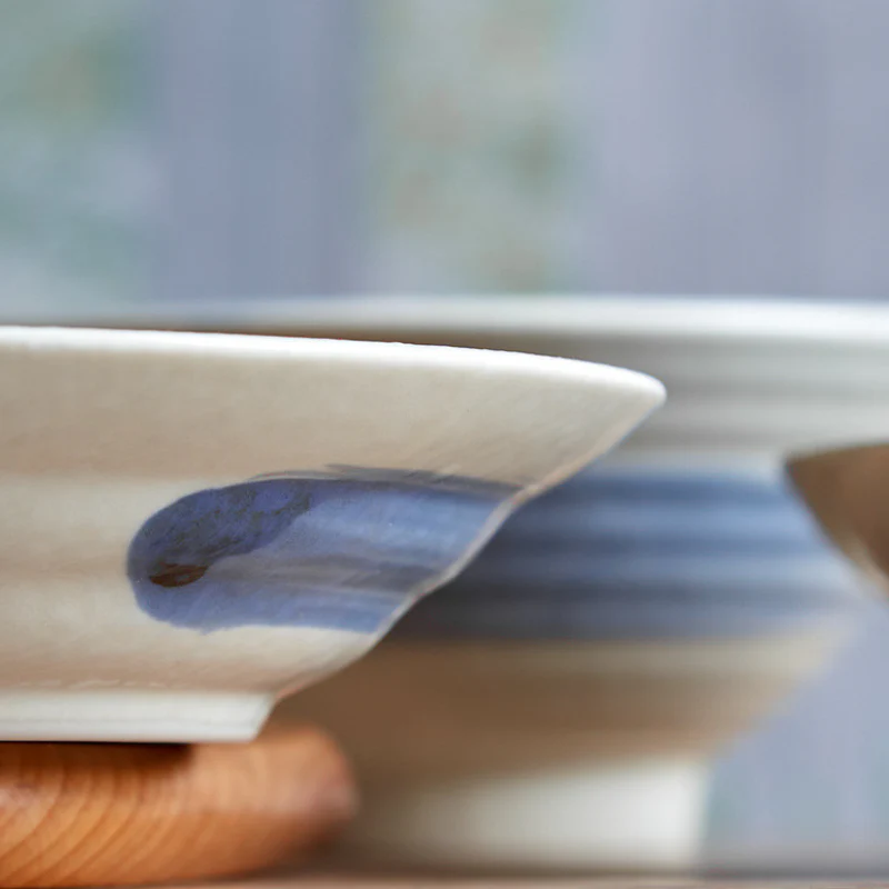 Mino Ware Funshuki Seiryuu Series Underglaze Bowl and Plate Set - Image 7