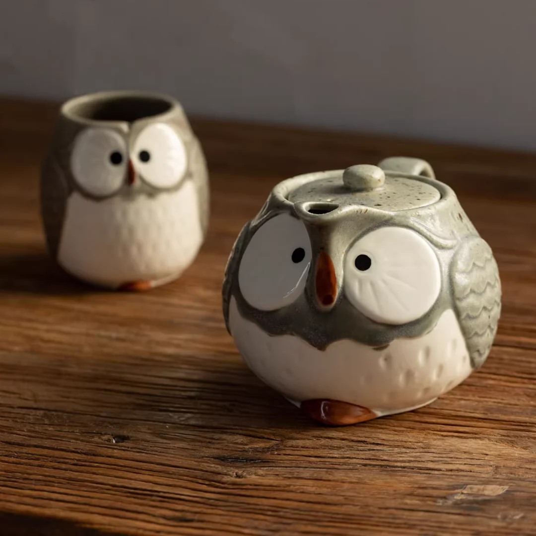Mino Ware Owl Tea Set - Image 7